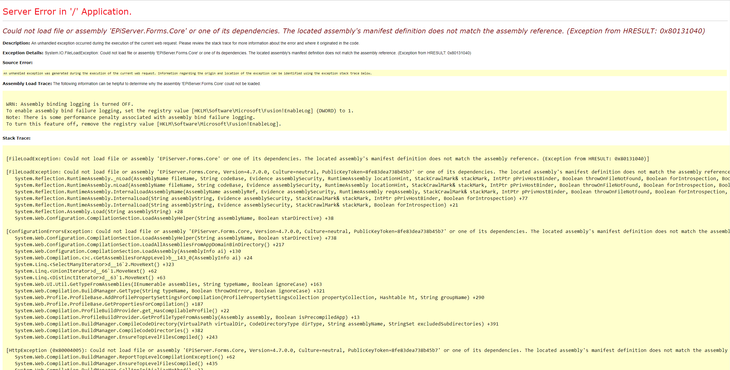 money server could not load file or assembly log4net fix