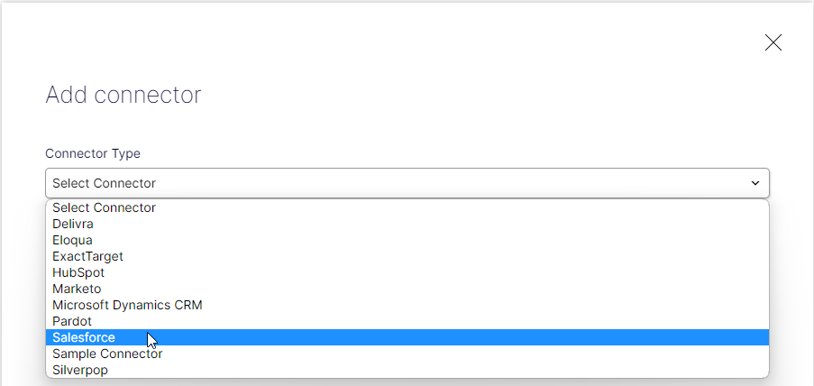 Add Salesforce connector