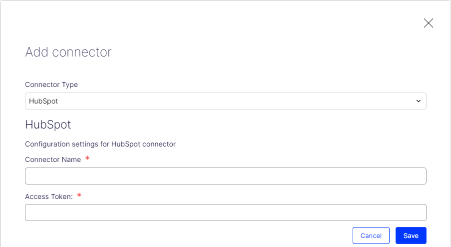 HubSpot configuration settings screen