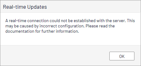 Real-time Updates dialog box