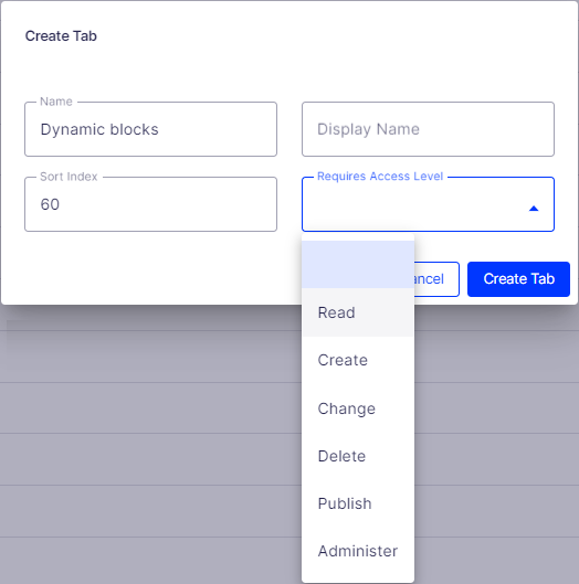 Create Tab