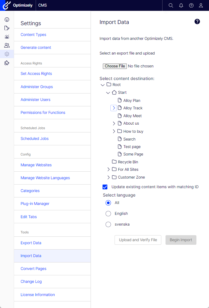 Import data from a website