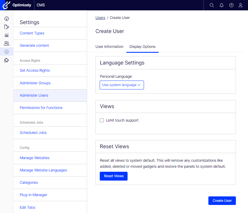 default language for user