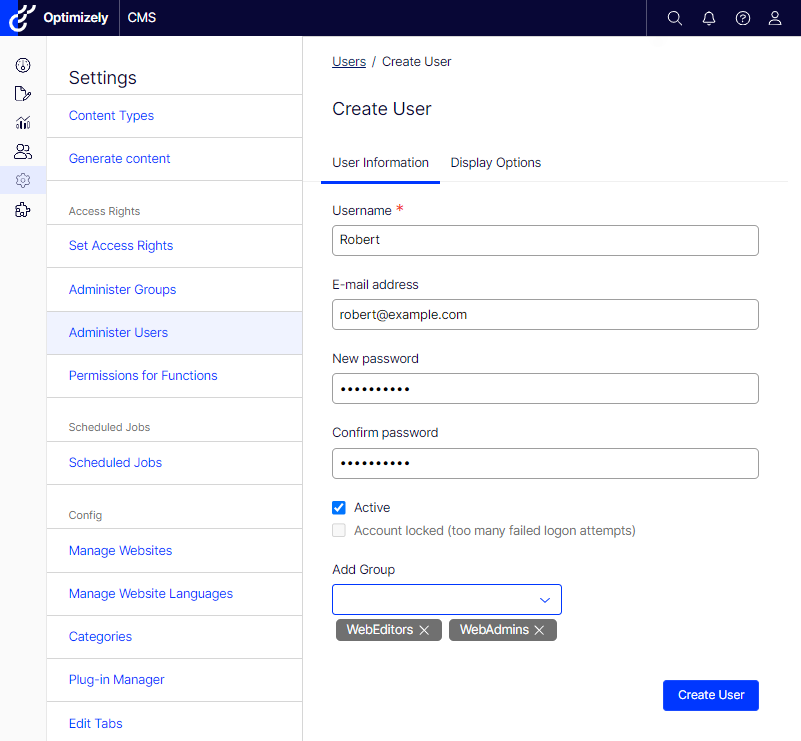 create user