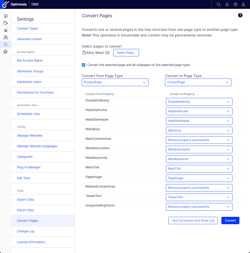 Convert pages