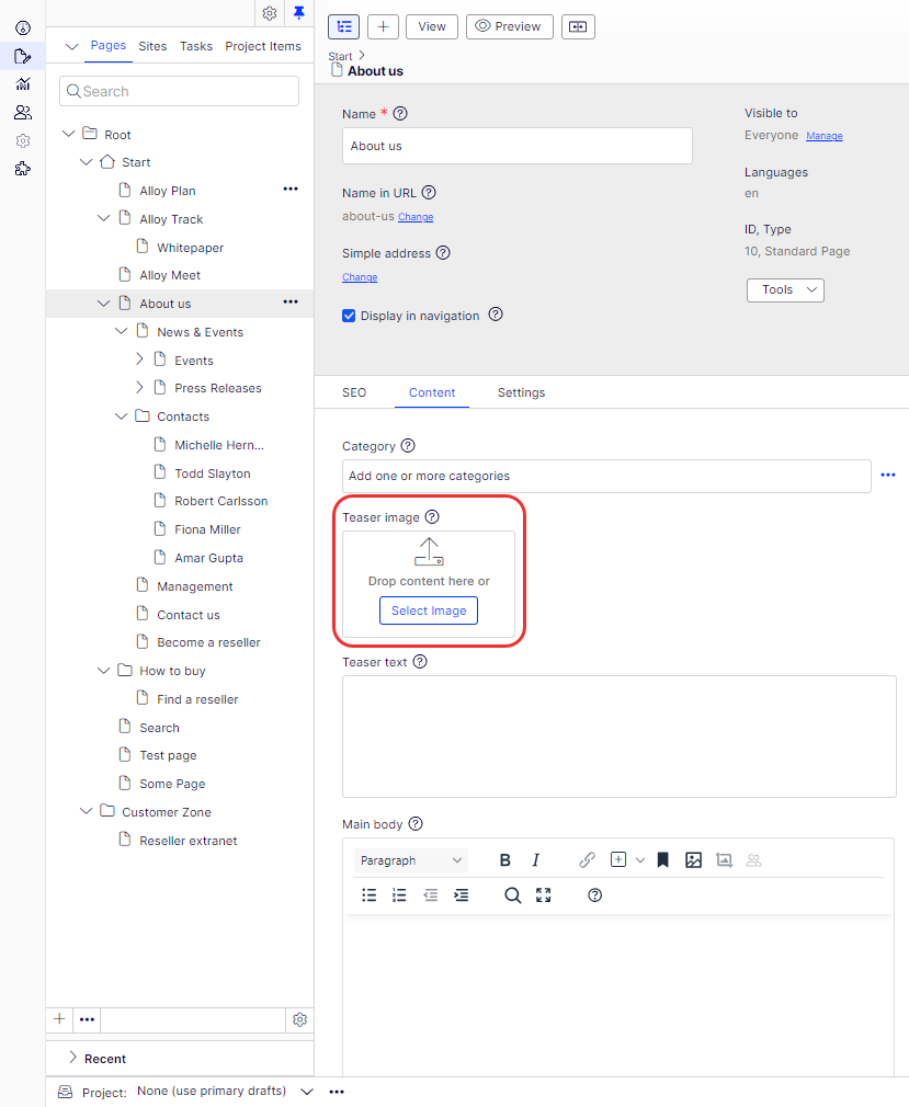 Select Image dialog box