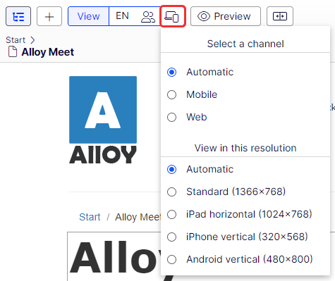 select a channel