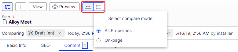 compare content