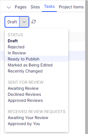 the Tasks tab