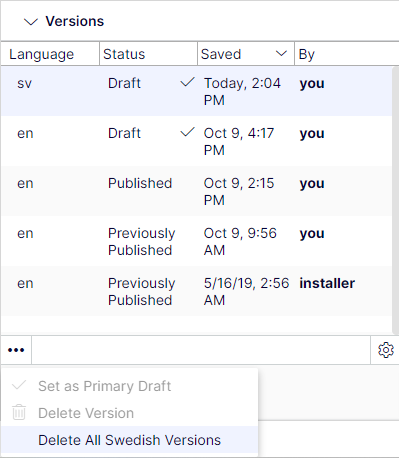 Delete language versions