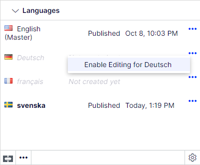 Enable a language for editing