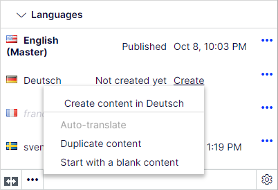 In the page tree, select the page from which you want to translate.