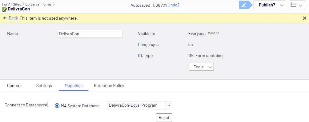 Delivra form mapping