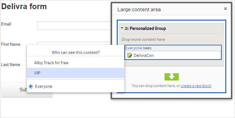 Personalize Delivra form