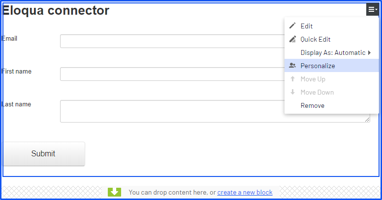 Personalize form, part 1
