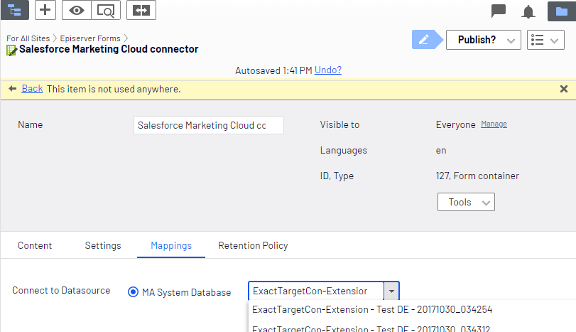 DataExtension database