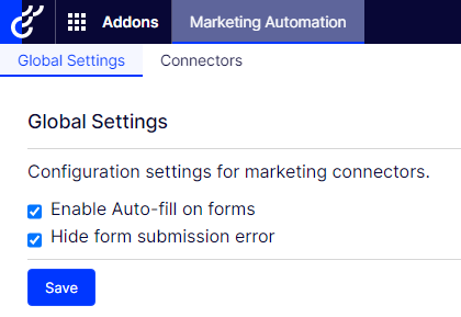 Global Settings for Marketing Automation in CMS 12 and higher