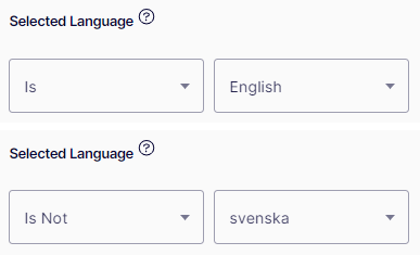 Selected language is english