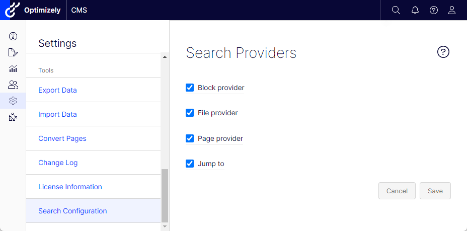 search configuration