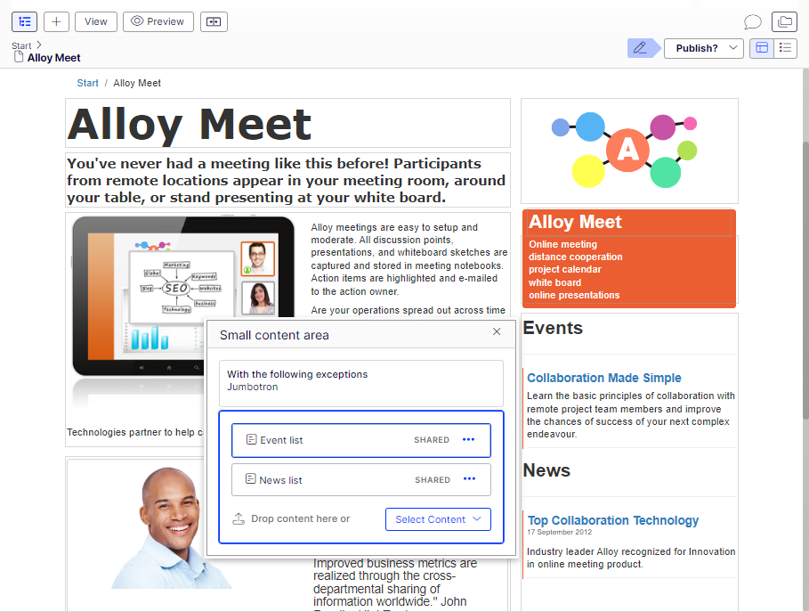 Alloy Meet user interface