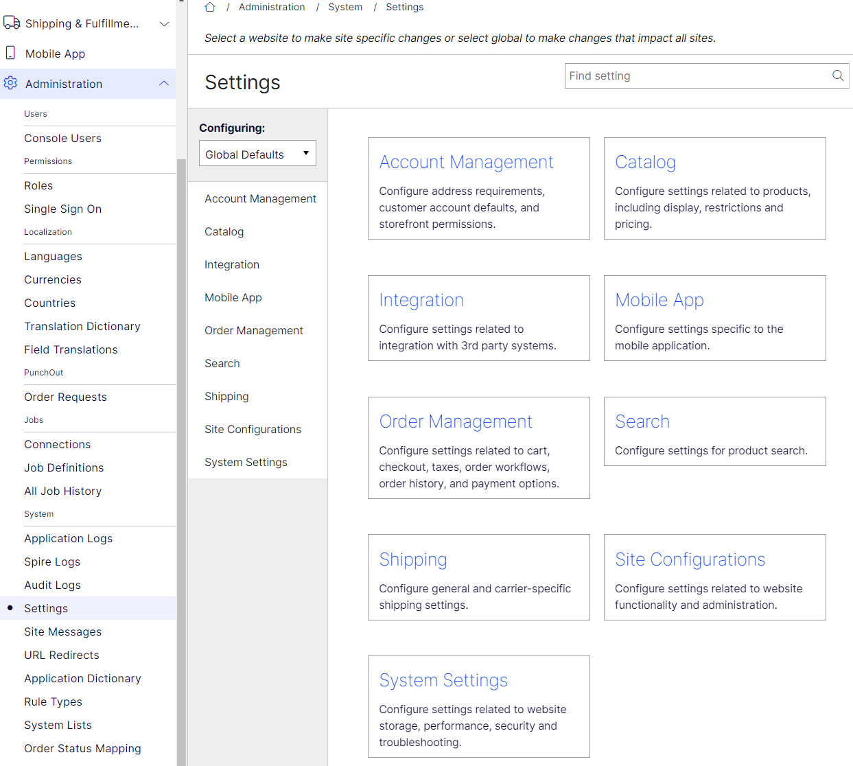 Configuring the Web Settings for the Order Summary Control