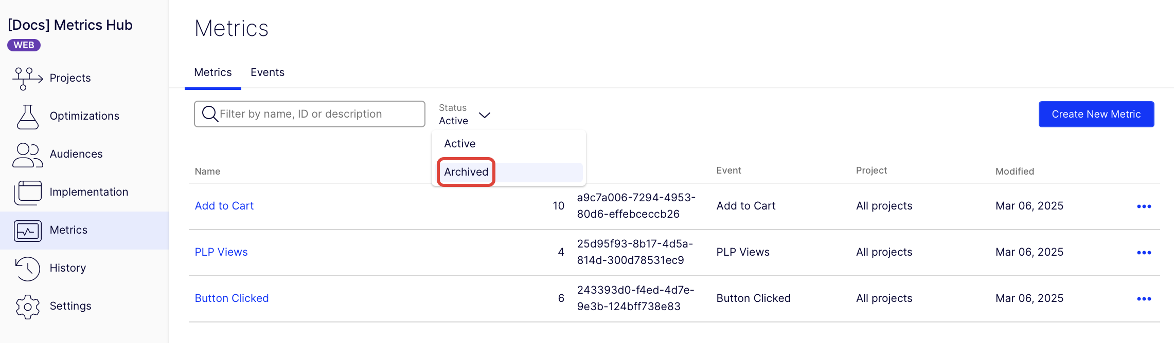 Change status to Archived.