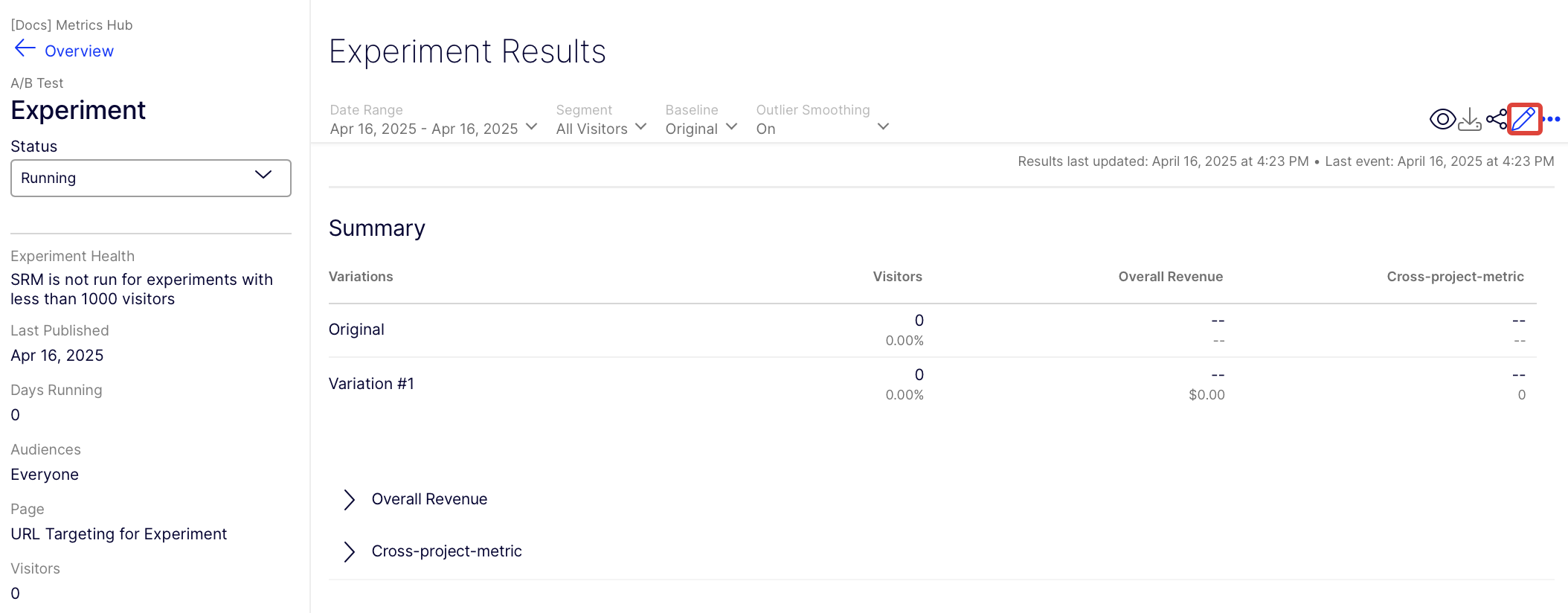 Click edit on the results page