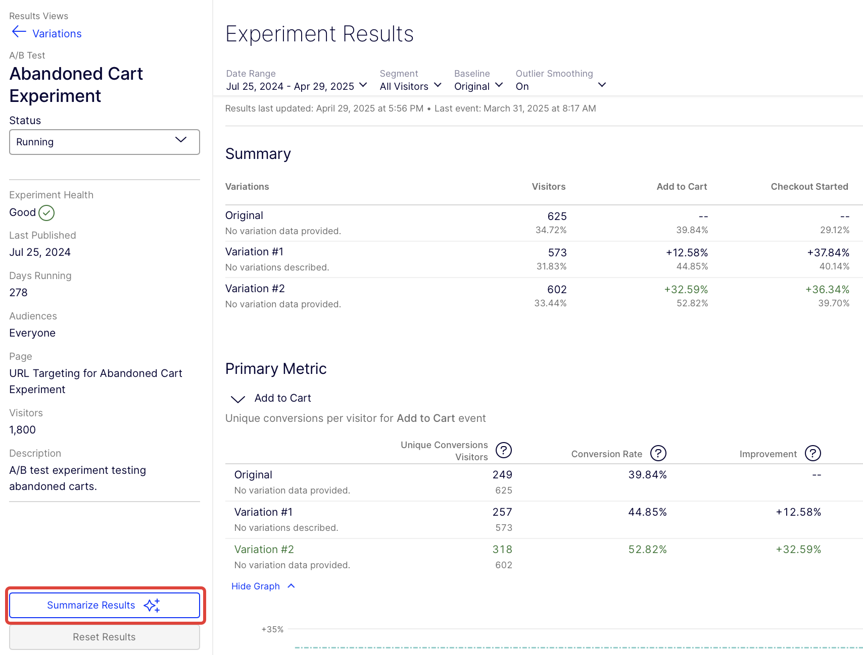 Click Summarize Results