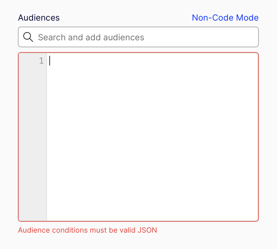 Empty Non-Code mode error message