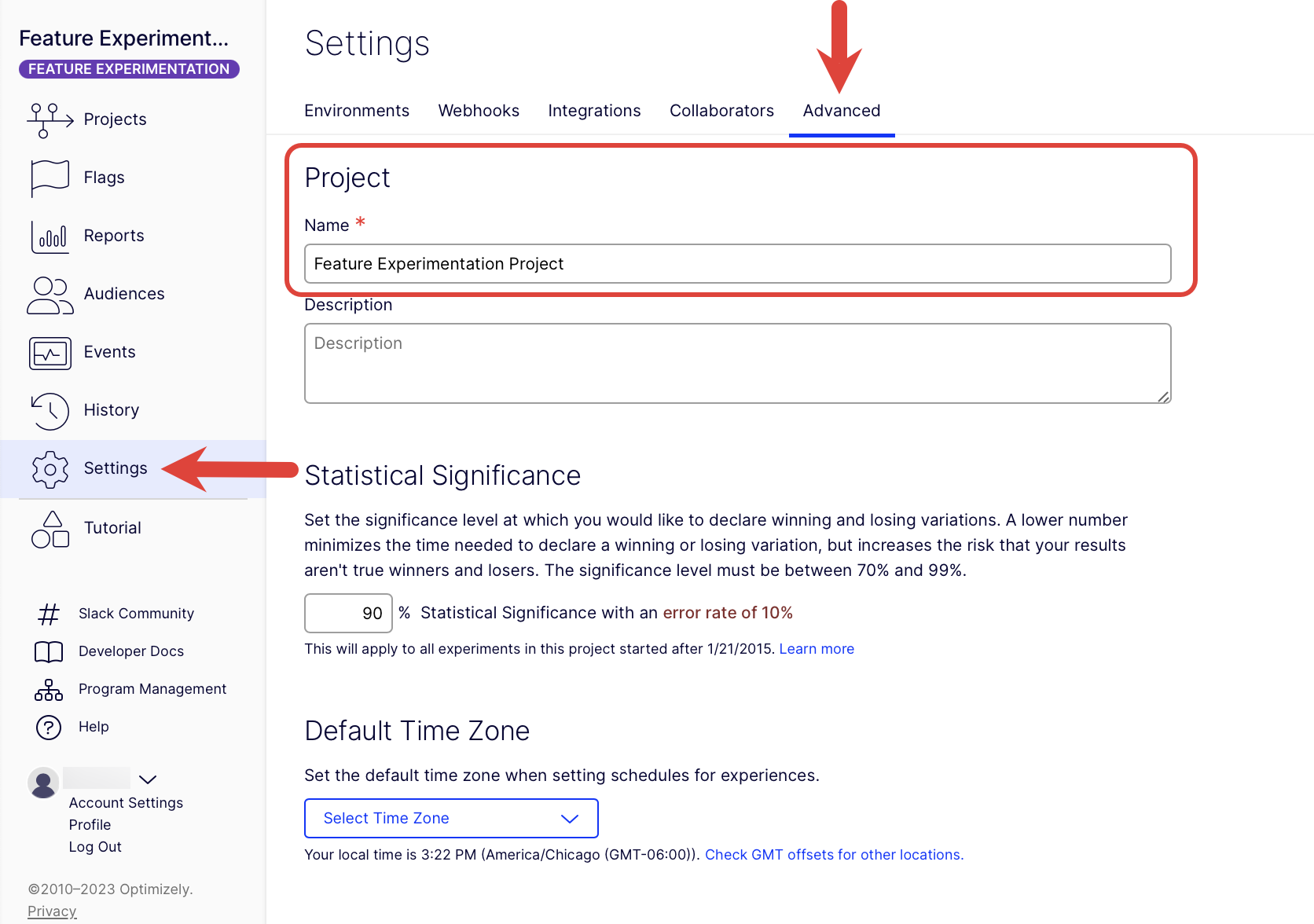 Manage projects in Feature Experimentation – Support Help Center