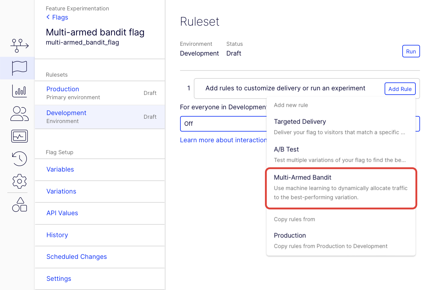 Select Multi-Armed Bandit rule