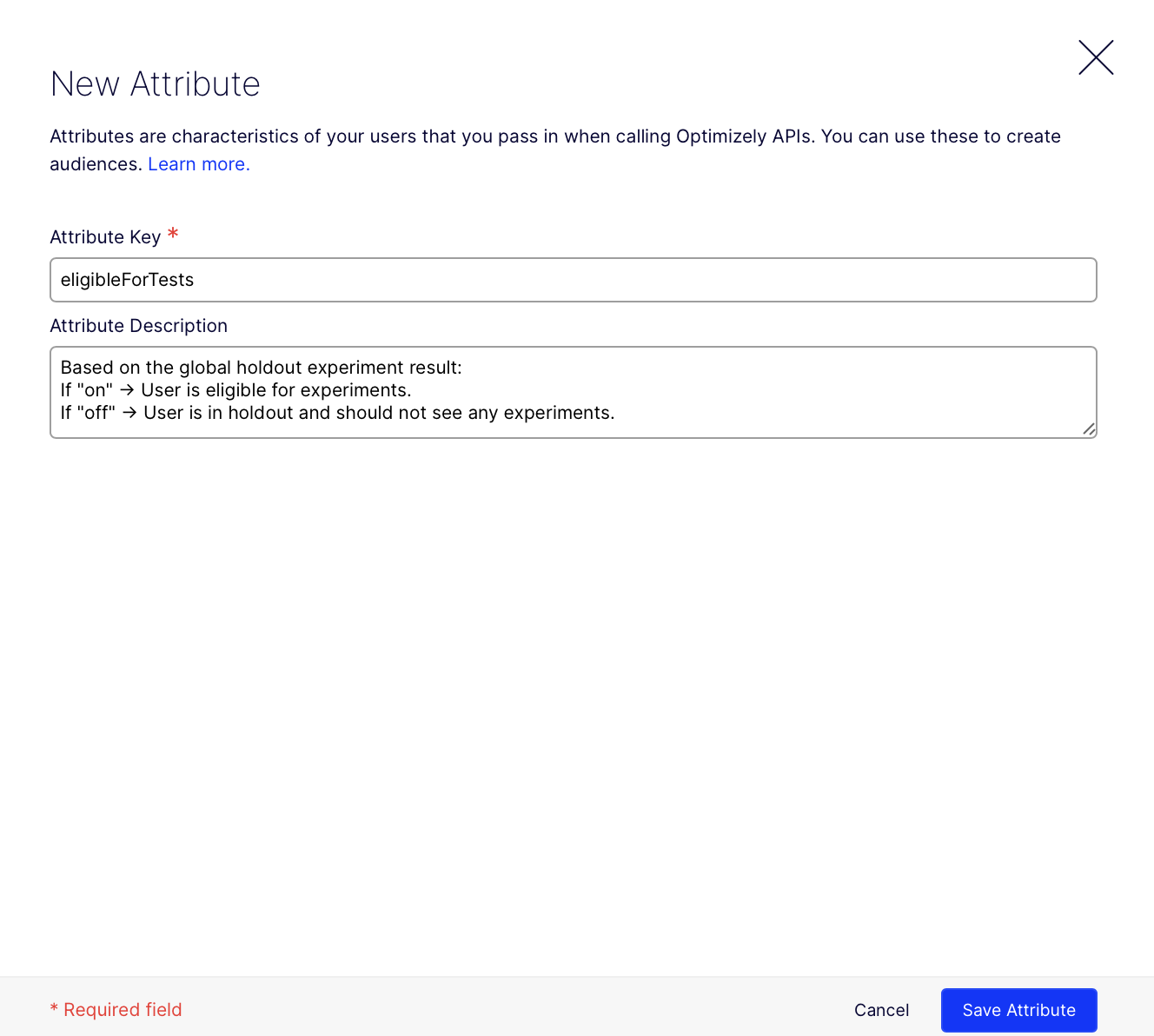 New attribute configuration 