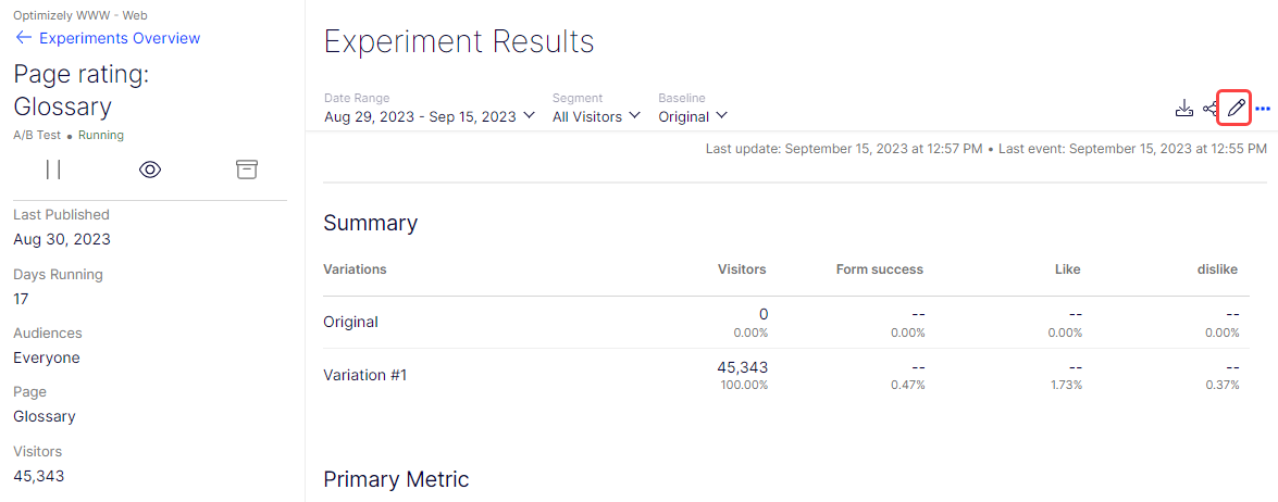 Click Edit from the Results page.
