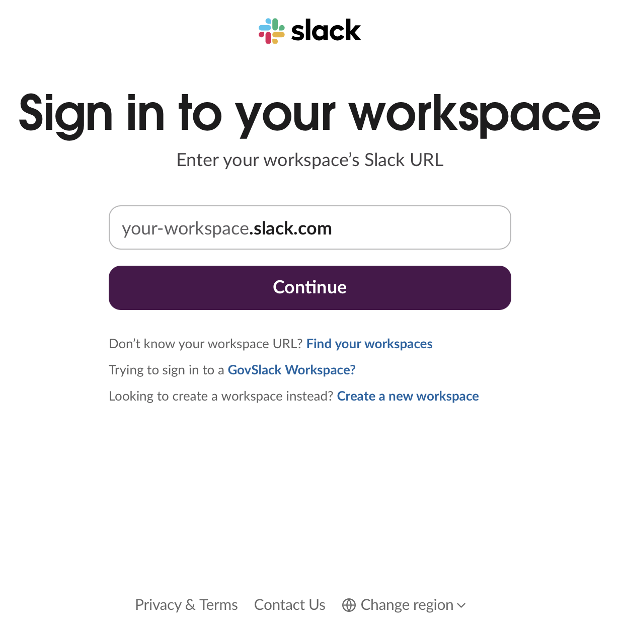 Login to slack