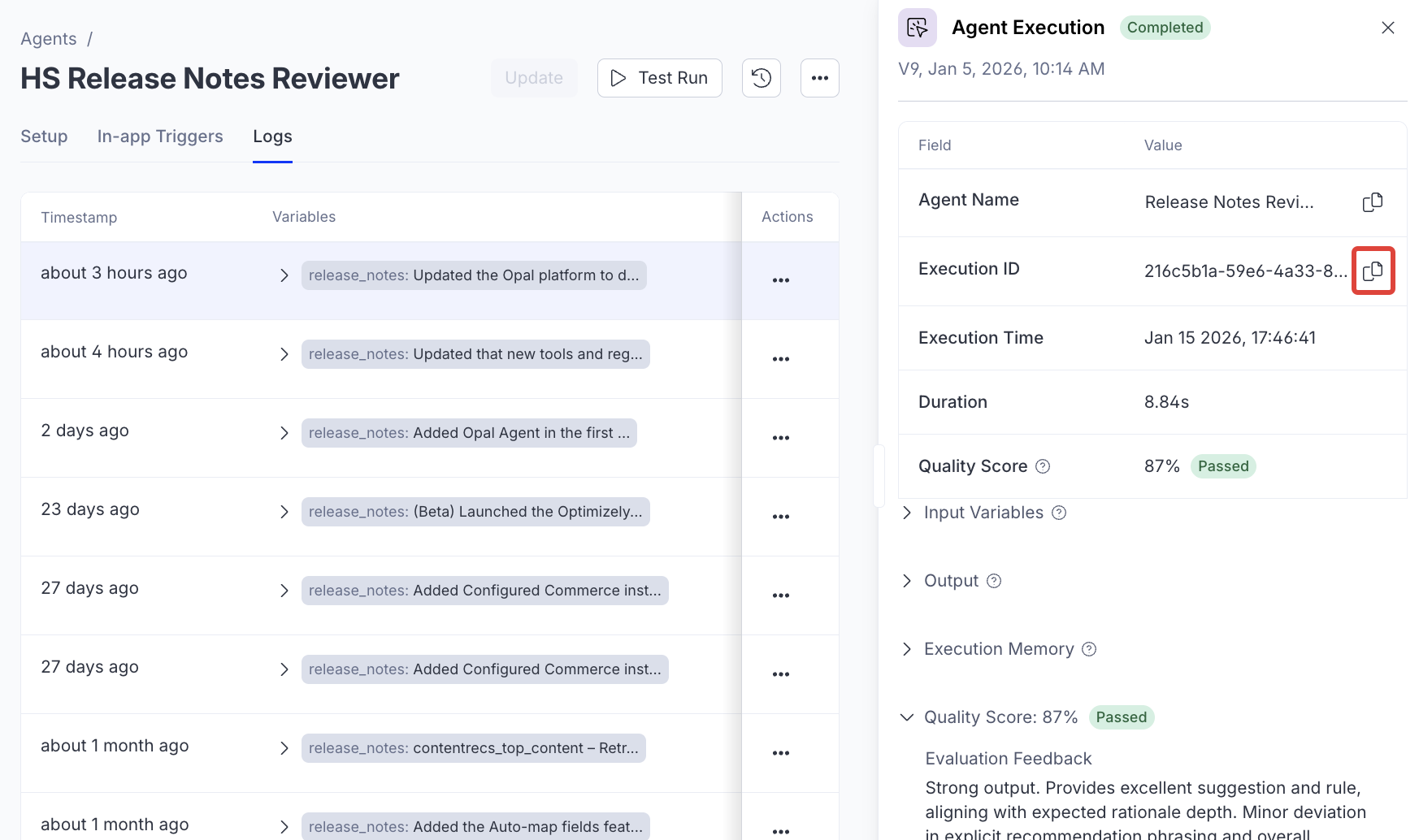 Specialized agent logs – Support Help Center