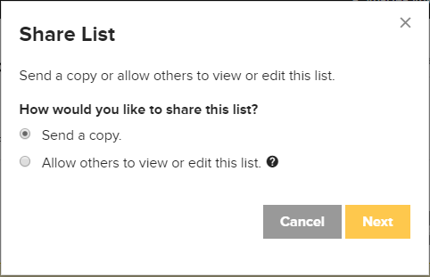 Share Lists – Support Help Center