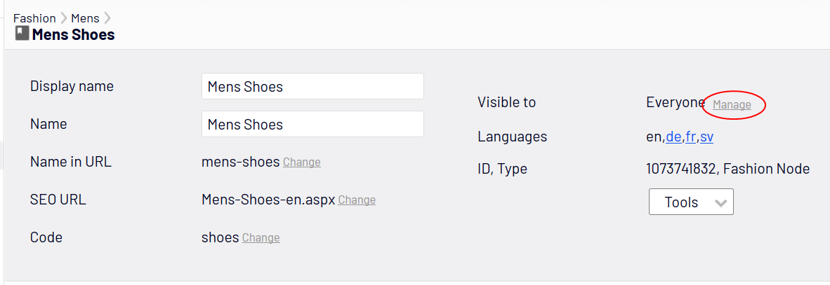 Image: Manage visibility