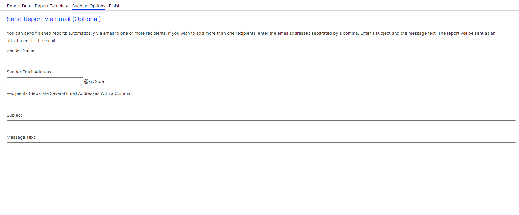 Image: New report – Sending options