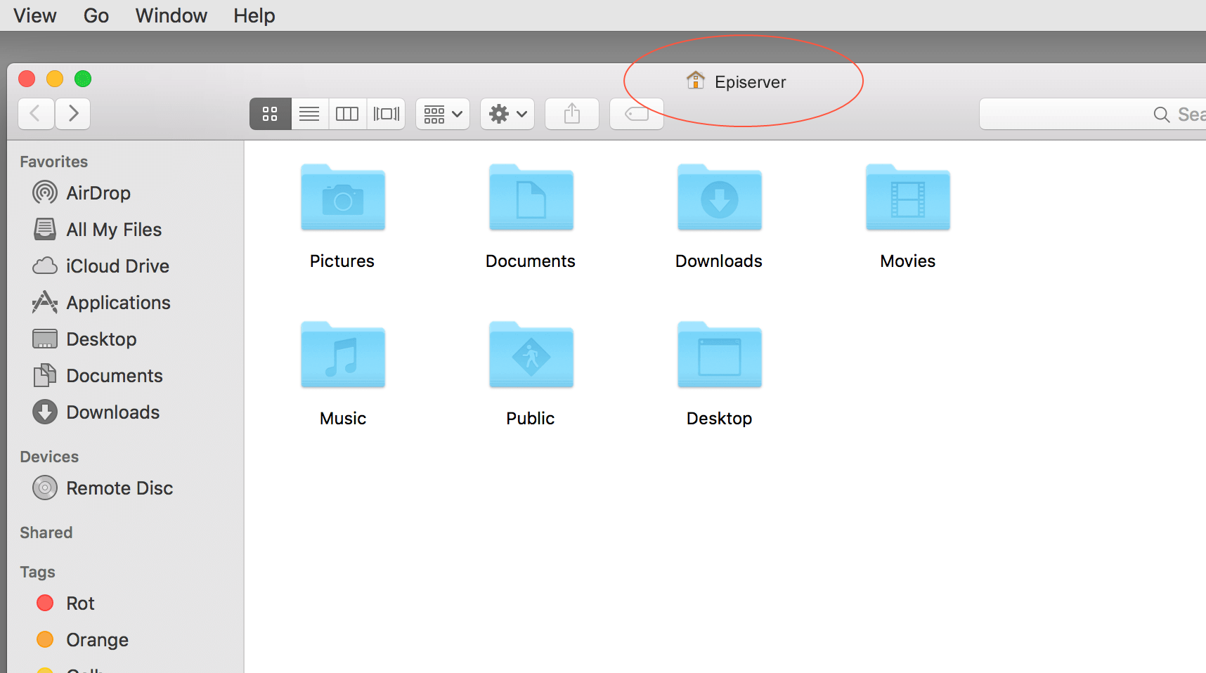 Image: User folder