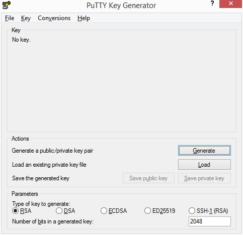 Image: PuTTY Key Generator