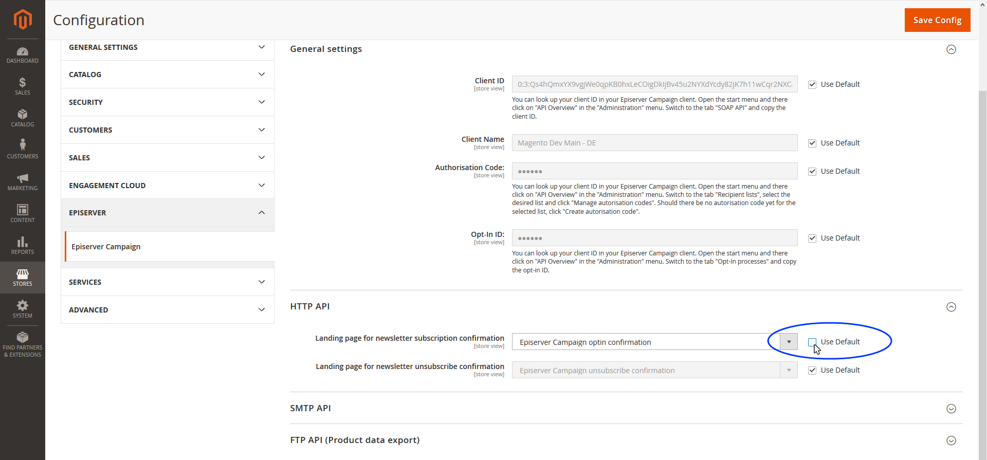 Image: Change configuration 1
