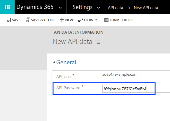 Image: API&nbsp;password