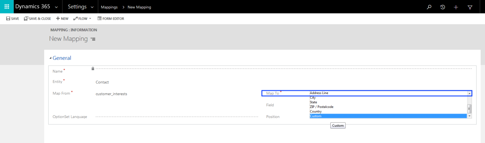 Image: Map to options