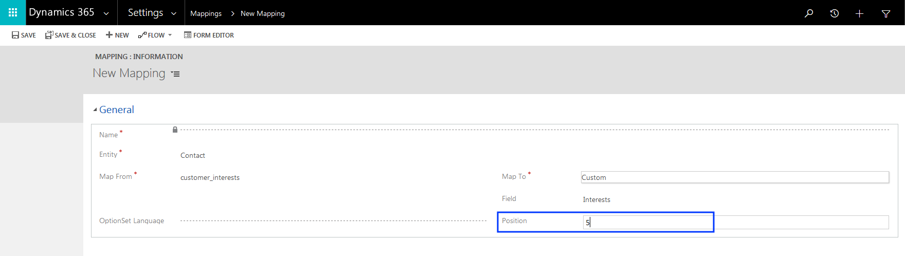 Image: Enter position number