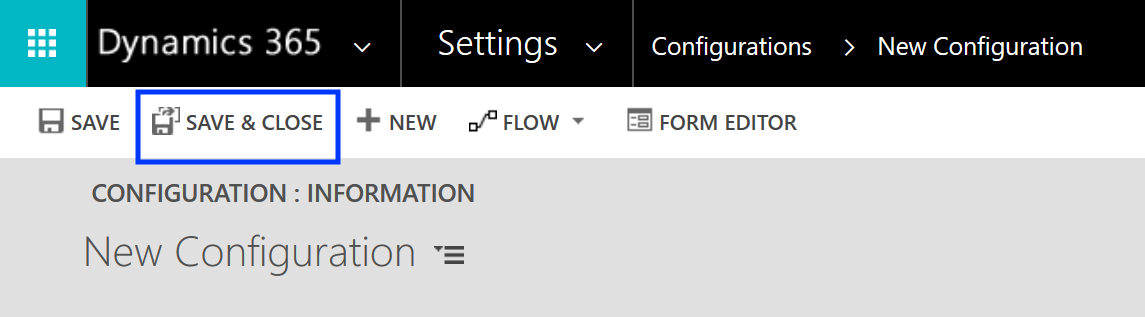 Image: Saving the configuration
