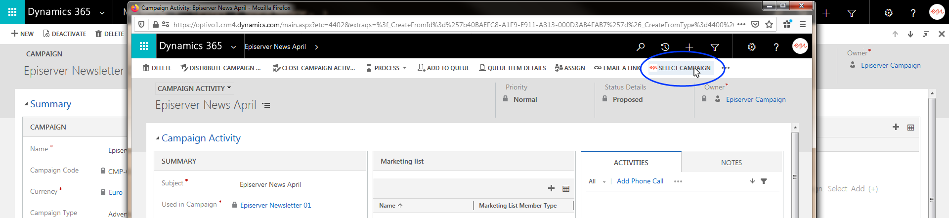 Image: Select Campaign