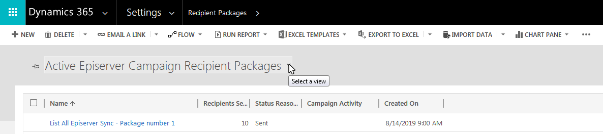 Image: Select recipient packages