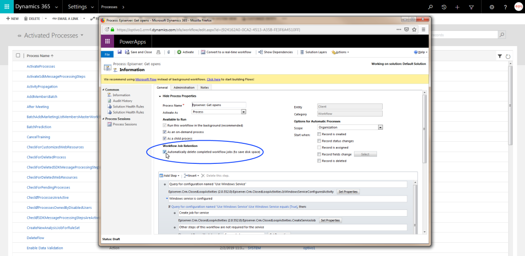 Image: Set automatic deletion