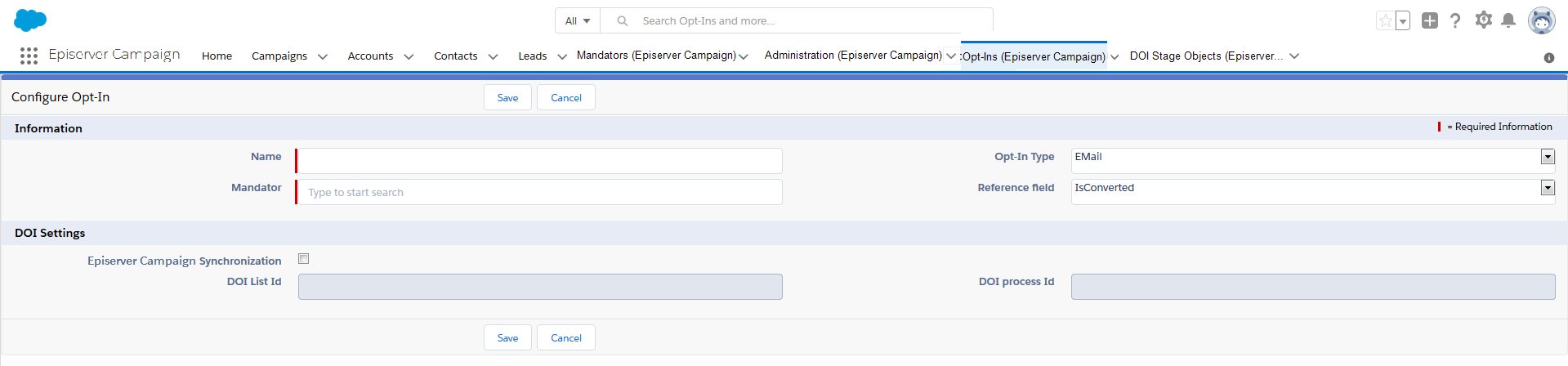 Image: Configuring advertising permission