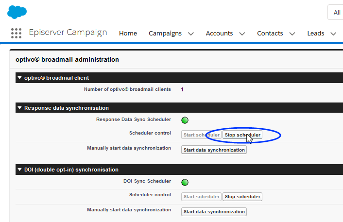 Image: Disable data synchronization